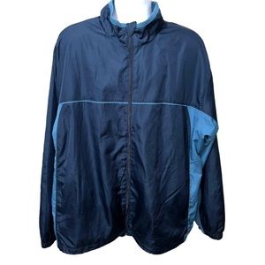 Men's Athletech Zip Up Blue Windbreaker Jacket - 2X